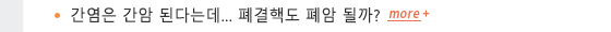 간염은 간암 된다는데… 폐결핵도 폐암 될까?
